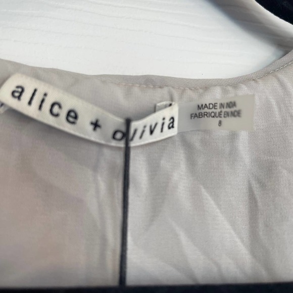 New York Alice + Olivia Silver Sequin Wrap Midi Dress Size 8 - Picture 9 of 12